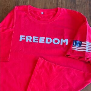Freedom T-Shirt with USA Flag NEW 100% cotton